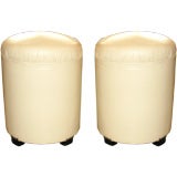Pair of French 1940's Poufs / Stools