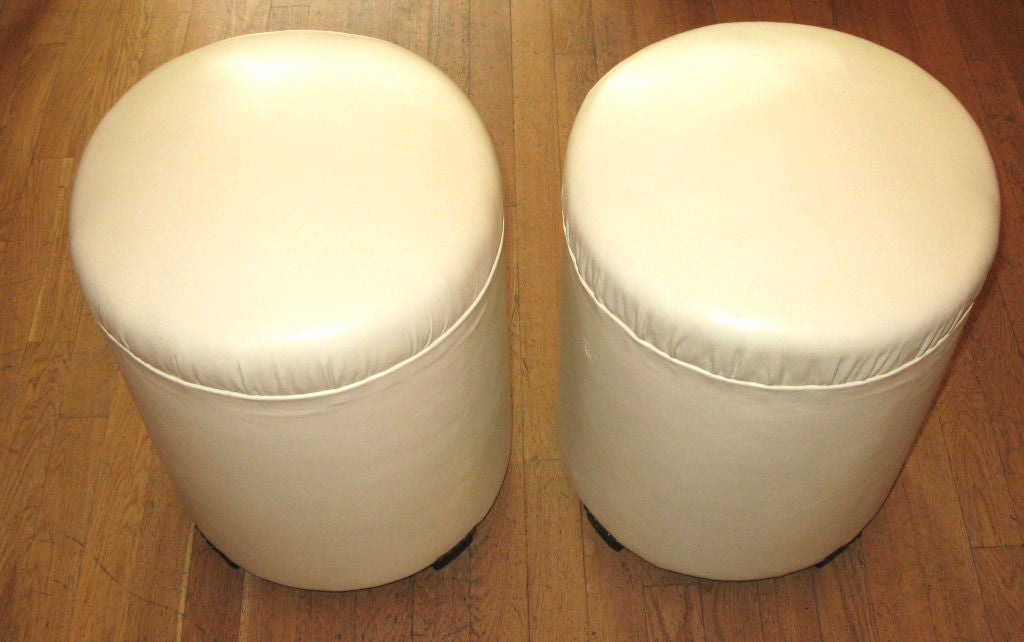 Pair of French 1940's Poufs / Stools