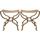 Pair of Mid-Century Modern Nickel Stools
