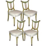 A set of Four Art Deco Adams Style Painted SIde Chairs.
