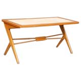 A beautiful parchment coffee table attr. Gio Ponti