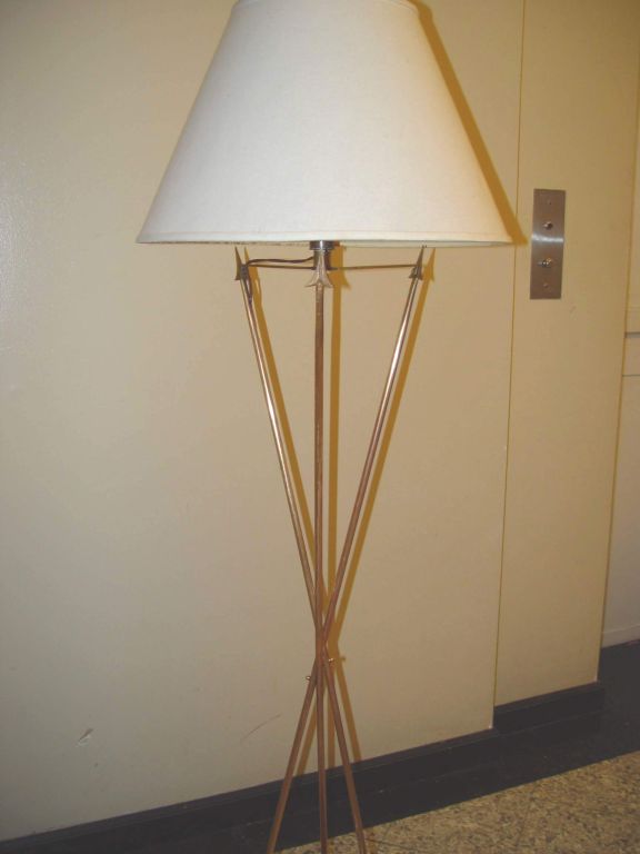 A 20 th c. brass floor lamp by Marcel Guillemard