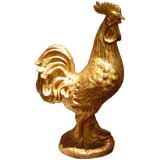 A pair of cast iron rooster