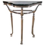 A stylish french 1950's chrome console with marble top.