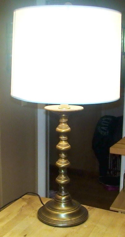 An english 19 th c brass table lamp