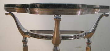 A stylish french 1950's chrome console with marble top.