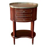 A French Directoire Style 3-Drawer Bouilotte Table w/Marble Top