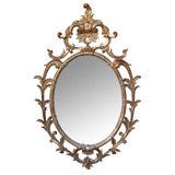 An English George III Carved Giltwood Mirror w/Openwork Frame