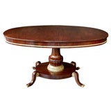 A Danish Late Empire Mahogany & Parcel-Gilt Oval Center Table
