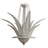 An Italian Art Deco Clear and Frosted Glass 6-Light Chandelier