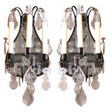 An Elegant Pair of French Rococo Style Lyre-Shaped Sconces