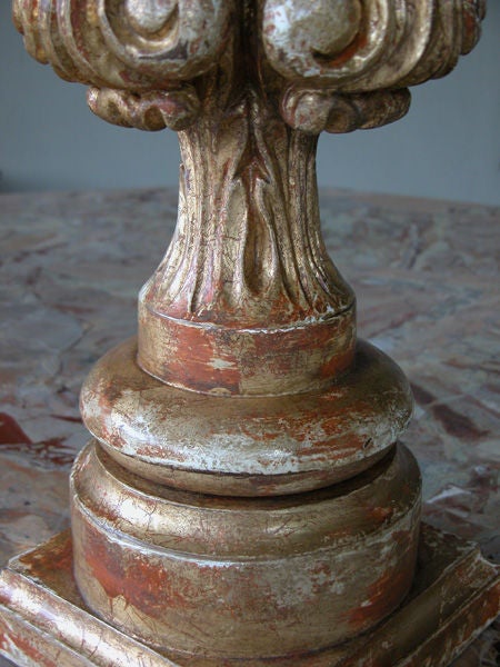 Folk Art An Exuberantly Carved English Neo-Gothic Giltwood Finial