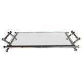 Vintage A Stylish French Art Deco Faux Bamboo Silverplated Drinks Tray