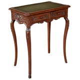 Diminutive & Well-Carved French Rococo Oak Single-Drawer Table