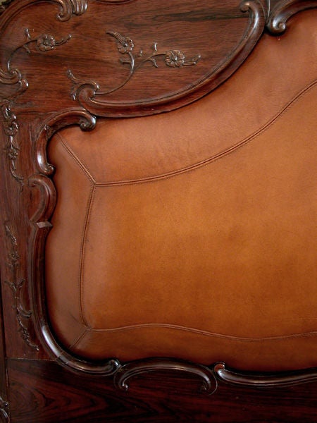 Spanish Colonial A Rare & Exceptional Portuguese Colonial Carved Rosewood Bed with Head and Footboard