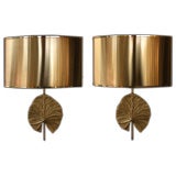 Stylish Pair of French Gilt-Bronze Wall Lights by Maison Charles
