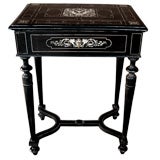 A Handsome Italian Neoclassical Ebonized Wood Dressing Table