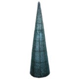 A Large French 1960's Conical Glass Floor Sculpture now a Lamp