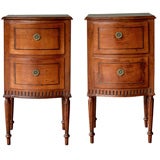 Elegant Pair of Italian Neoclassical Bowfront Bedside Commodes