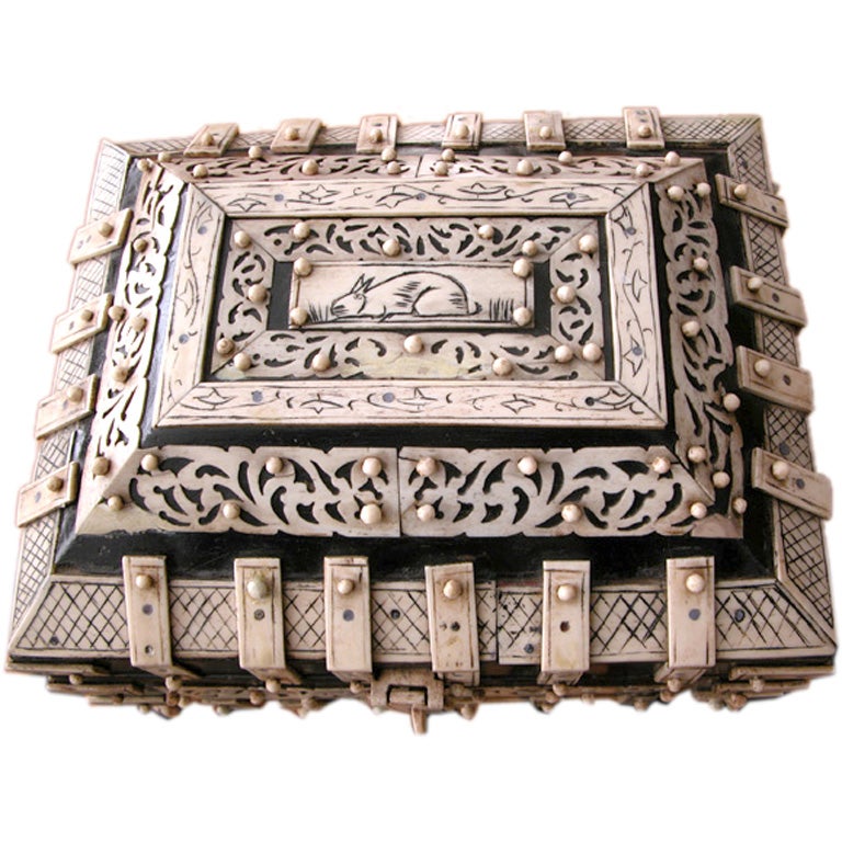A Large-Scaled Anglo-Indian Box with Applied Bone Decoration