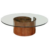 A Spiraling American "Snail" Table w/Glass Top by Vladimir Kagan