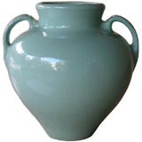 Large-Scaled American Pottery Aqua-Glazed Urn