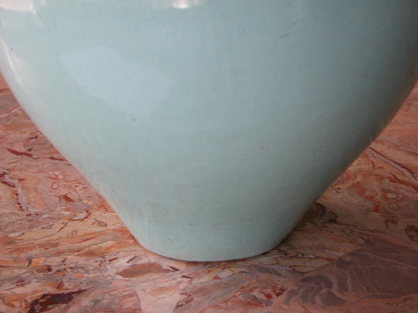 Large-Scaled American Pottery Aqua-Glazed Urn For Sale 1