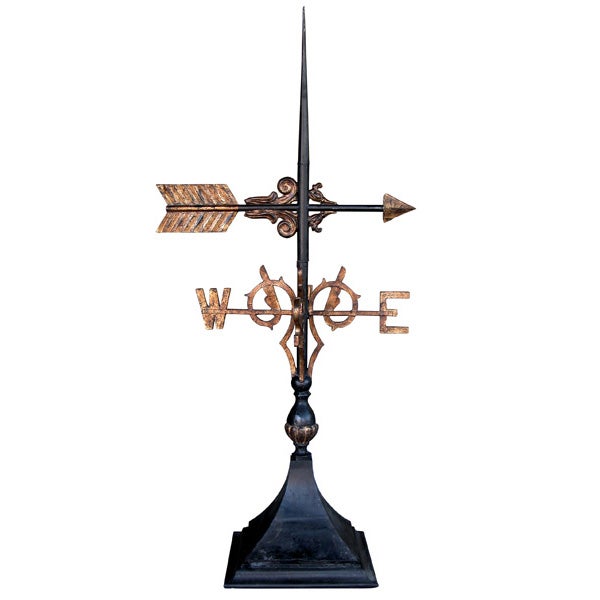 A Massive American Black Painted & Gilt Tole & Iron Weather Vane