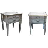 Vintage A Pair of American Mirrored Single Drawer Bedside Cabinets