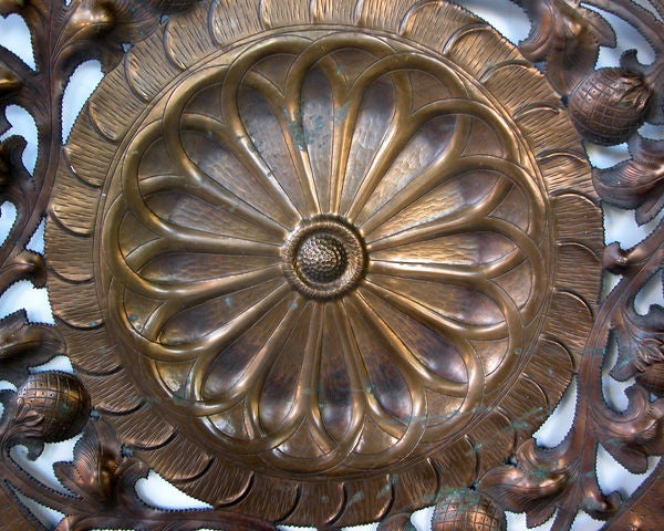 A Large-Scaled  Pair of Italian Recticulated Brass Chargers