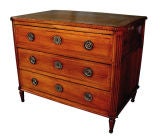A Handsome Italian Neoclassical Walnut 3-Drawer Commode