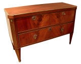 A Russian Neoclassical 2-Drawer Crotch Mahogany Commode