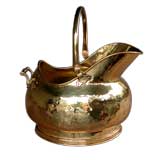 A Handsome English Edwardian Hand-Hammered Brass Bucket