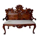Antique A Rare and Unusual Portuguese Colonial Carved Rosewood Settee