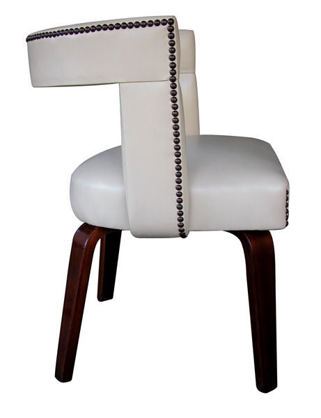 An American Mid-Century Leather Upholstered Tub Chair by Thonet