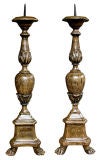 Antique A Graceful Pair of Italian Neoclassical Wooden Pricket Sticks