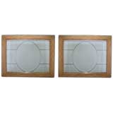 Vintage An Unusual Pair of American 1960's Rectangular Etched Mirrors