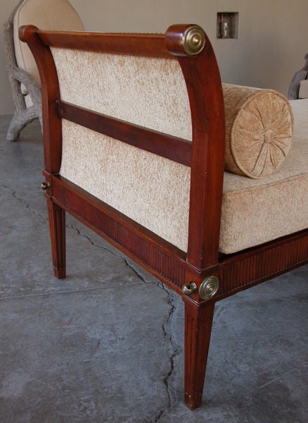 18th Century and Earlier An Elegant French Louis XVI Mahogany Bench or Daybed