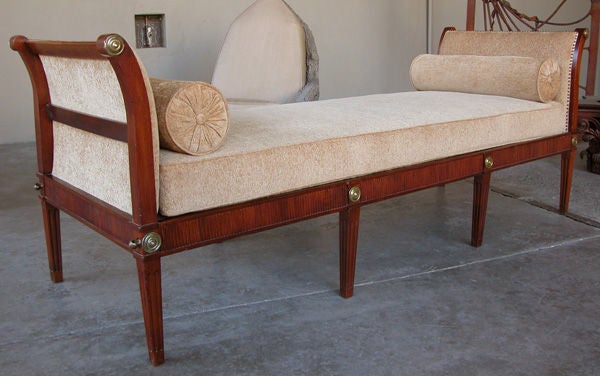 An Elegant French Louis XVI Mahogany Bench or Daybed 3