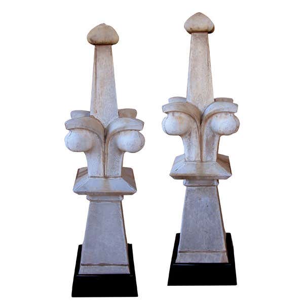 A Large-Scaled Pair of French Gothic Style Zinc Roof Finials at 1stDibs ...