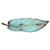 A Boldly-Scaled French 1960's Patinated Copper Leaf-Form Bowl