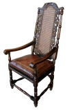 An English William and Mary Stained Beechwood Armchair