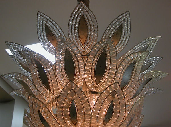 A French Ananas Art Deco Chandelier, Attributed to 'Bagues' 1