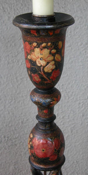 A Large-Scaled Decorated Companion Pair of Kashmiri Lamps