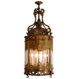 A Grand-Scale French Franco-Moresque Style Gilt Bronze Lantern