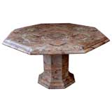 A French Baroque Style Octagonal Marble Pedestal Table