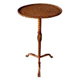 A French Gilt-Iron Circular Side Table w/Exaggerated Tripod Base