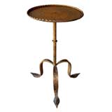 A French Gilt-Iron Circular Side Table w/Exaggerated Tripod Base