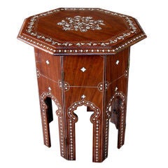 A Well-Crafted Anglo-Indian Octagonal Traveling Table w/Inlay