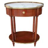 Antique A French Directoire Style Oval-Form Cherrywood Bouilotte Table
